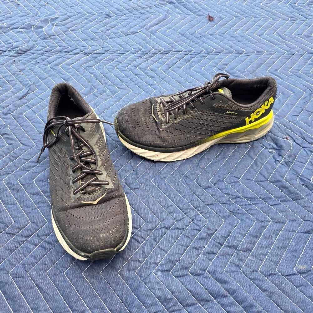 HOKA ONE ONE Arahi 4 Black/Evening Primrose sz 10 US - Picture 1 of 7
